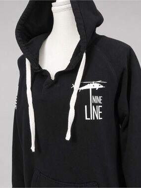 Nine Line Apparel Black Pullover Graphic Hoodie Size M